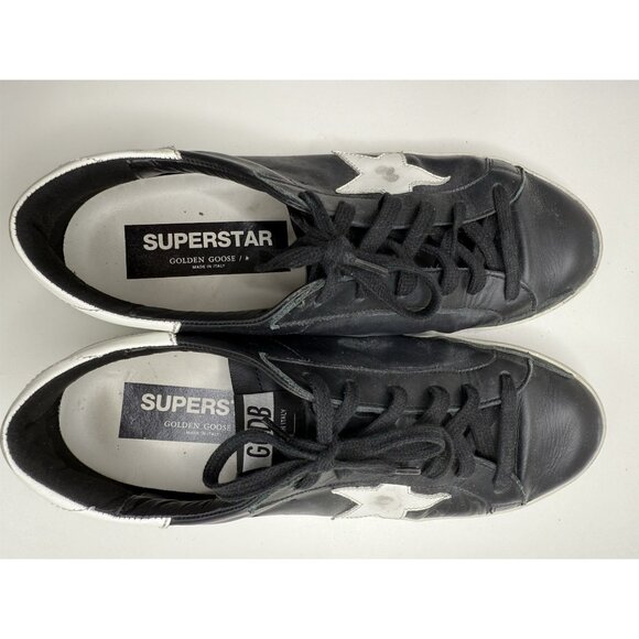 Golden Goose Super-Star Leather Sneakers in Black and White Size 41 - Picture 8 of 16